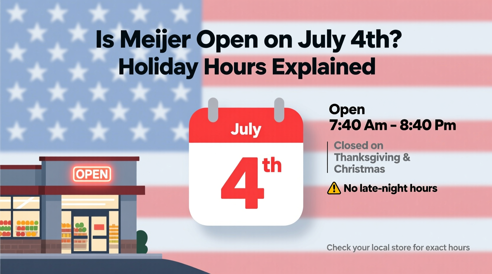 is meijer open on july 4th