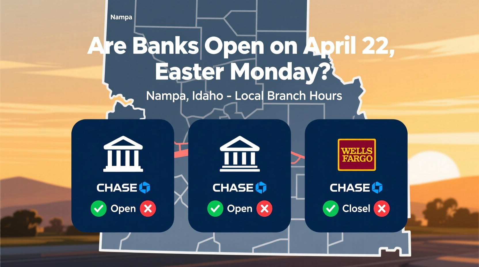 are banks open april 22 easter monday in nampa idaho