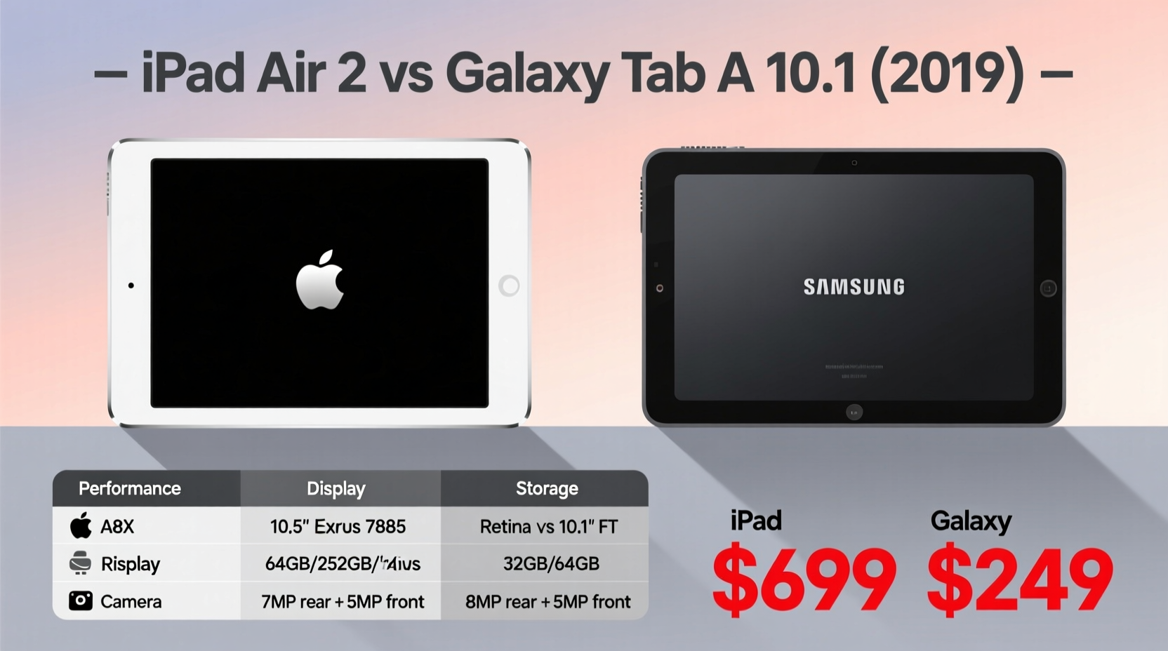 ipad air 2 vs galaxy tab a 10 1 2019 is the ipad really worth the extra money