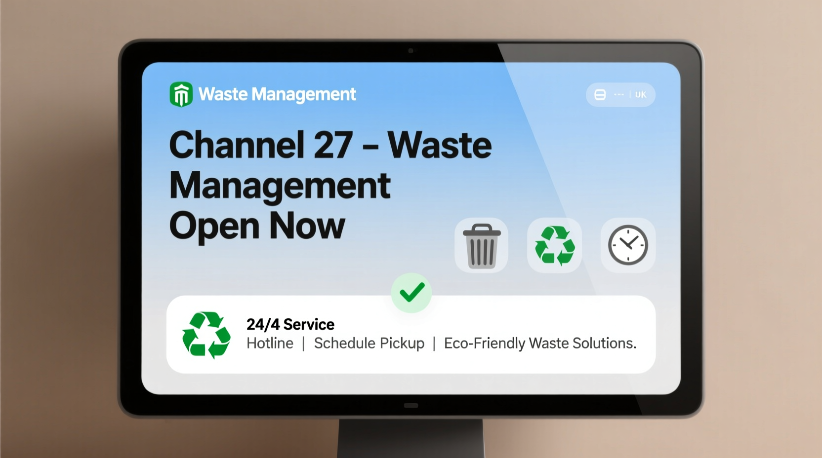 what channel is waste management open on