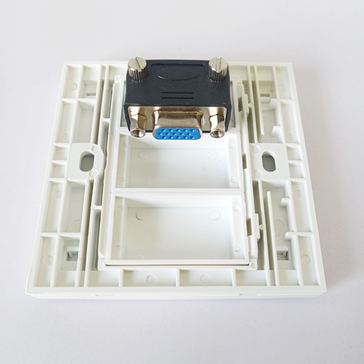 Angled VGA Wall Socket Wall Face Plate JBFP20 - Face Plate CN;ZHE CE ROHS ISO9001 White Telecommunication