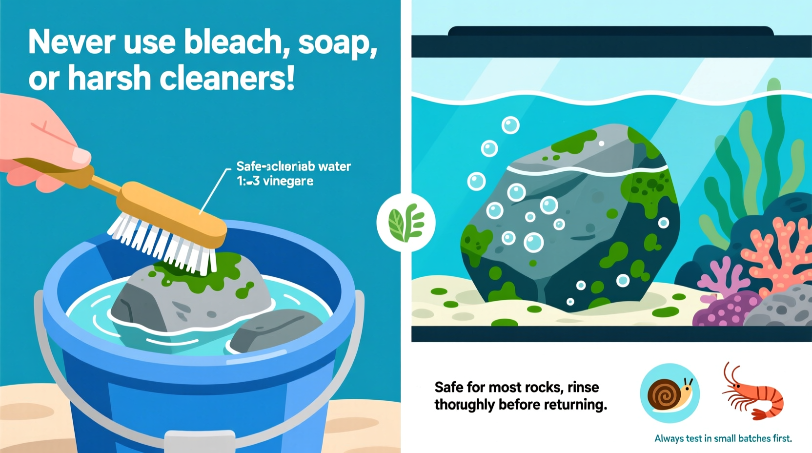 effective and safe methods to clean aquarium rocks of algae without harming your tank