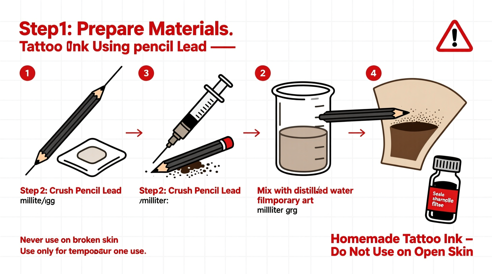 how to safely create homemade tattoo ink using pencil lead a step by step guide