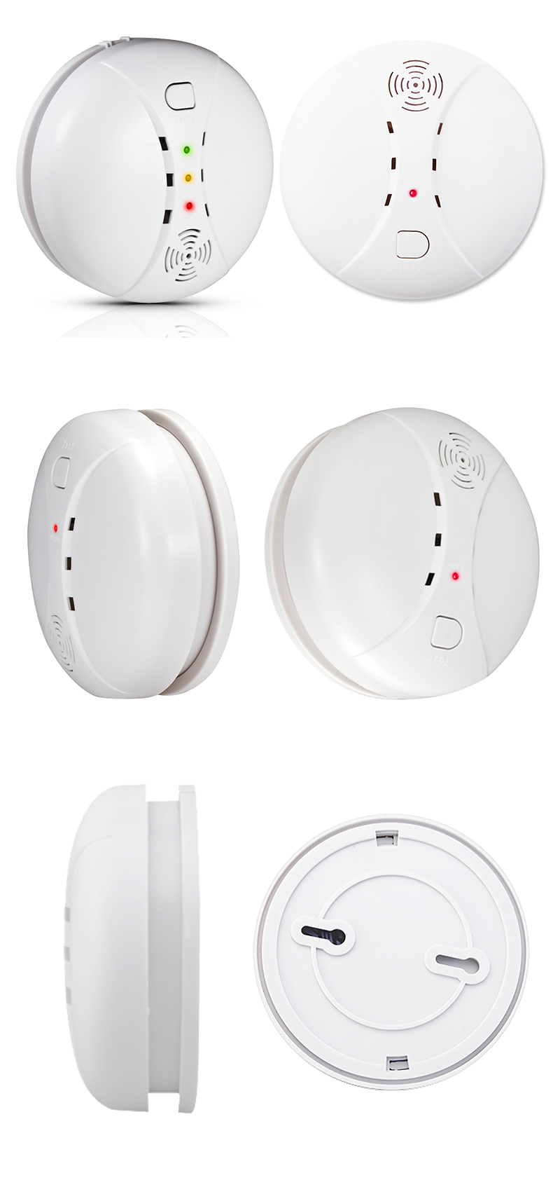 PGST Wireless 9V Battery Operated Smoke Detector Fire Alarm Sensor 1527 433Mhz for Home Security
