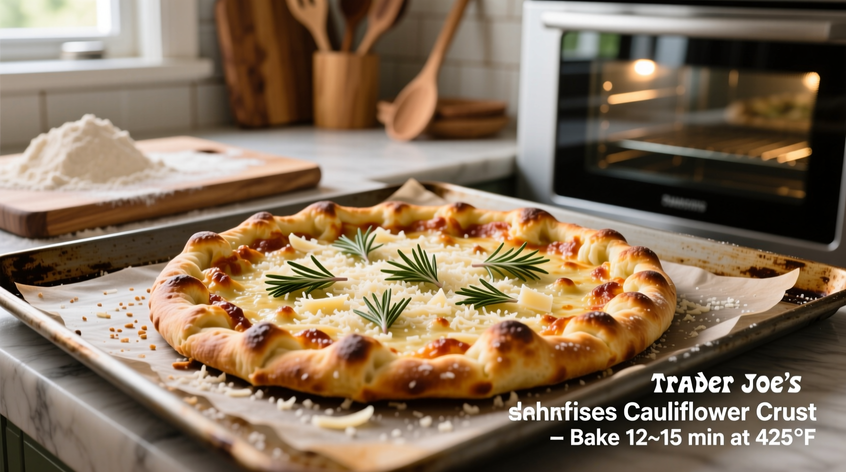 Trader Joe's cauliflower pizza crust baking process