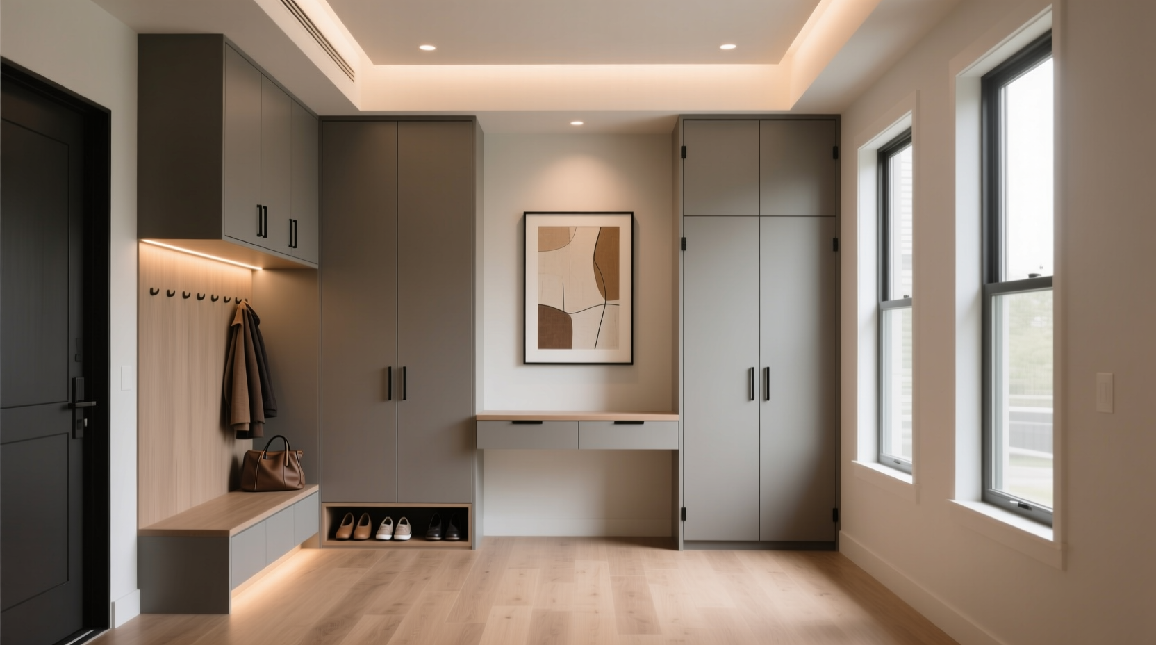 how to concel clutter without mudroom
