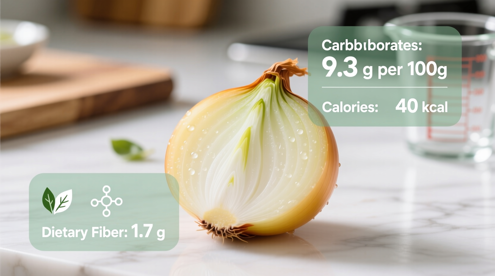 how many carbohydrates in an onion