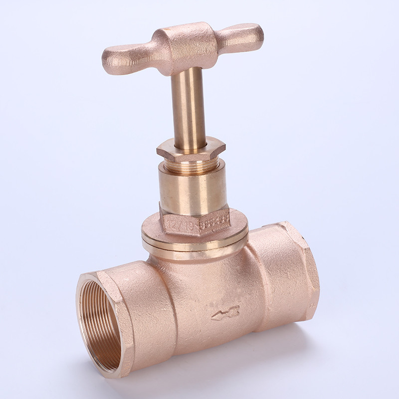 T-shaped bronze Stop valve with bronze stem for potable water system
