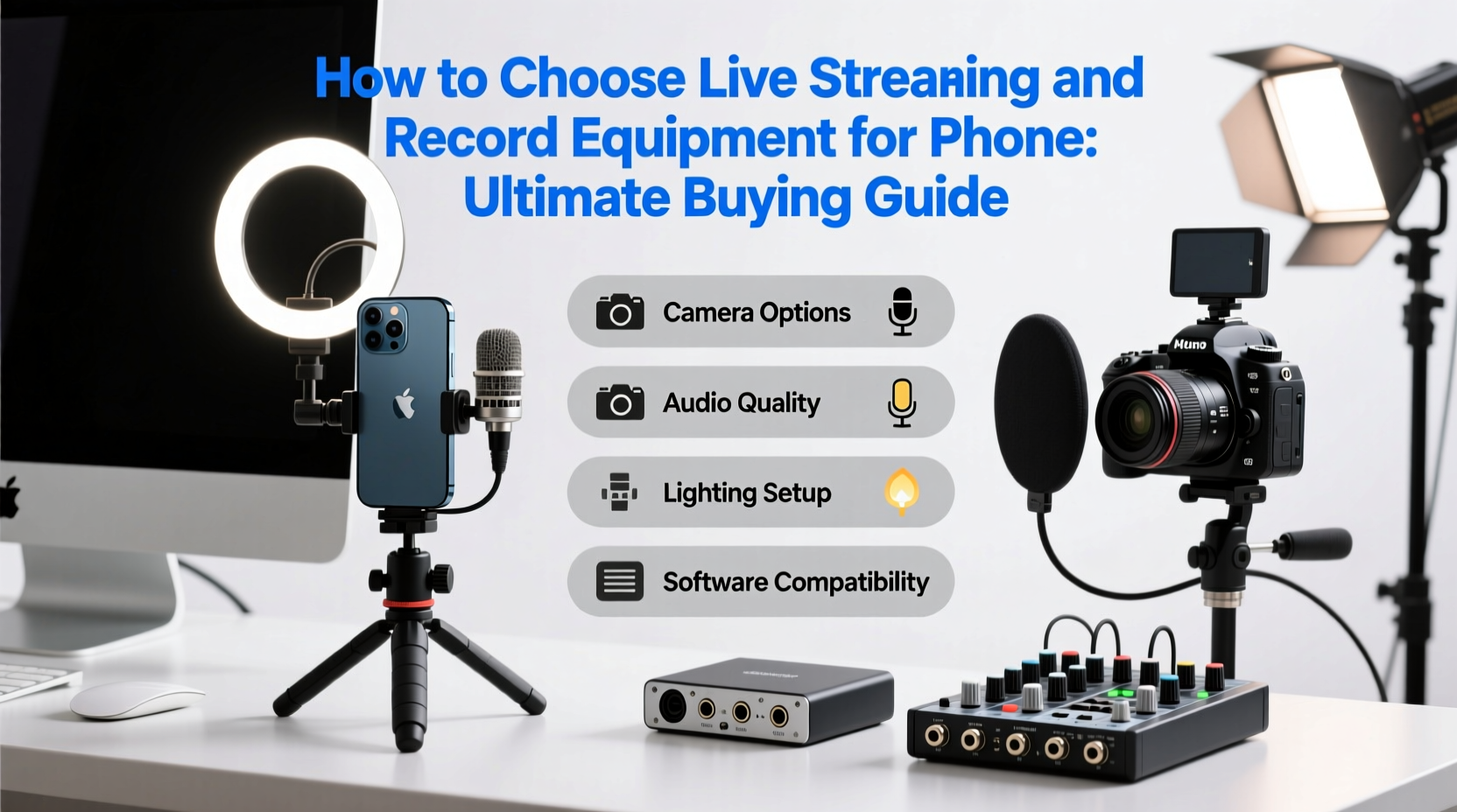 live streeming and record equipment with phone
