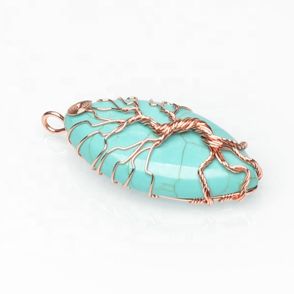 宝石石头首饰吊坠大电线包裹生命之树宝石吊坠天然大吊坠珠宝制作