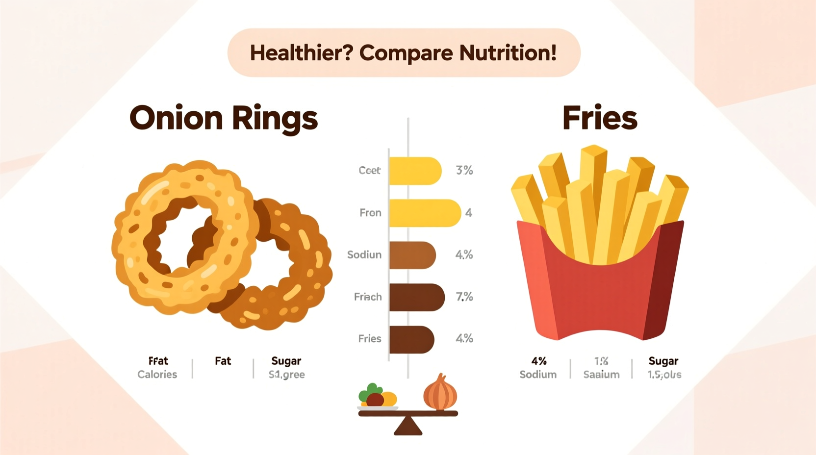 are onion rings healthier than fries