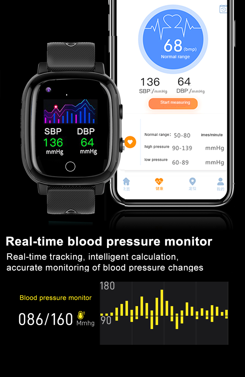 2021 qualified NFC watch sedentary take medicine reminder fall detection smartphone for senior