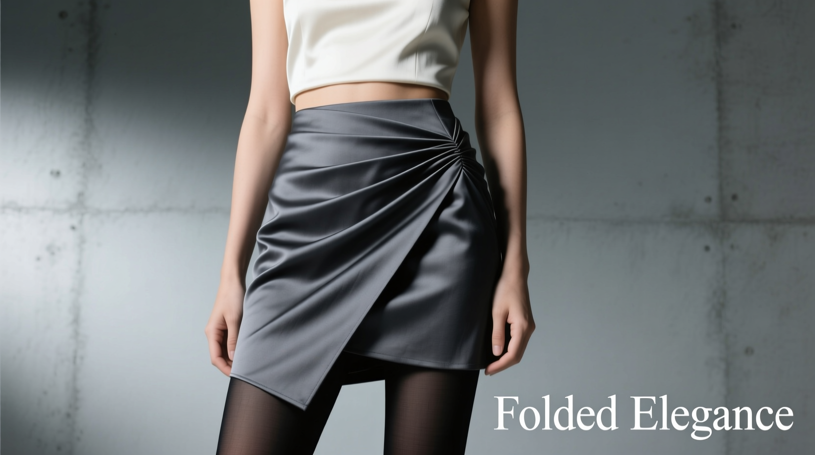 how to style and layer a mini skirt for a sleek folded look