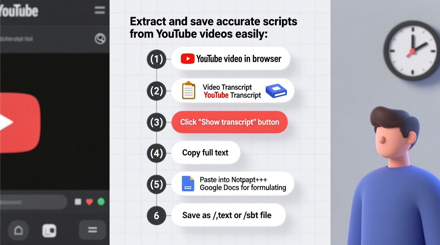 how to extract and save accurate scripts from youtube videos easily