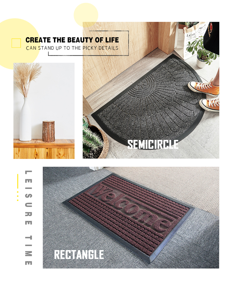 Doormat polyester rubber backing embossed floor mat rubber doormat(图3)