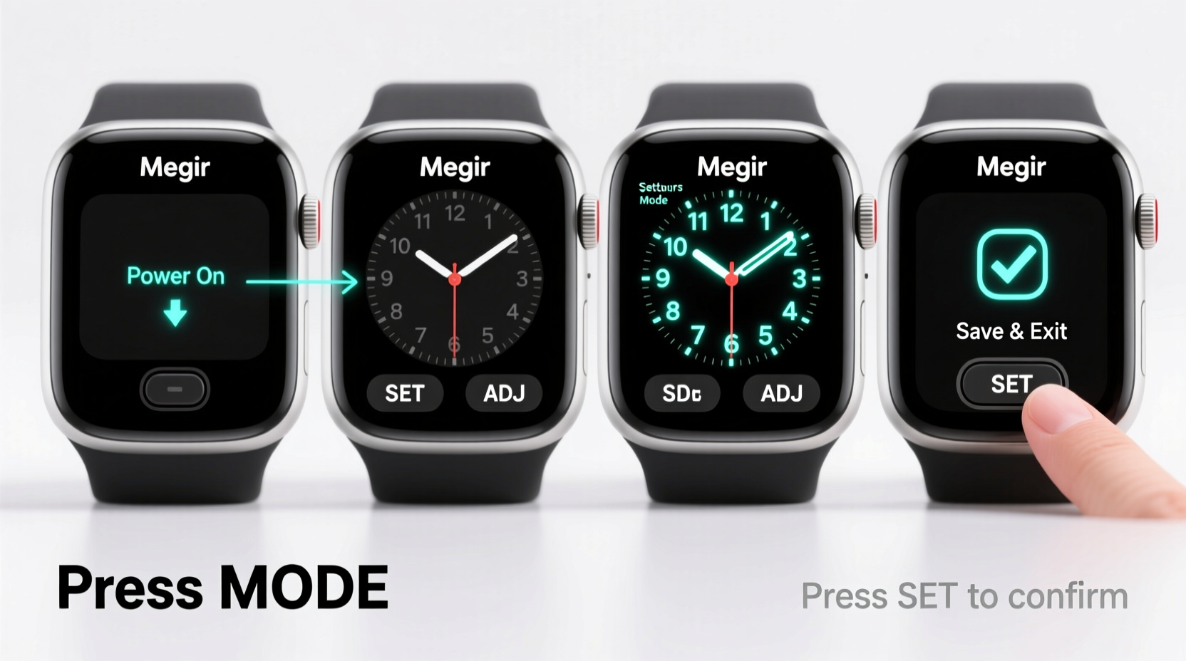 simple step by step guide to setting the time on your megir digital watch