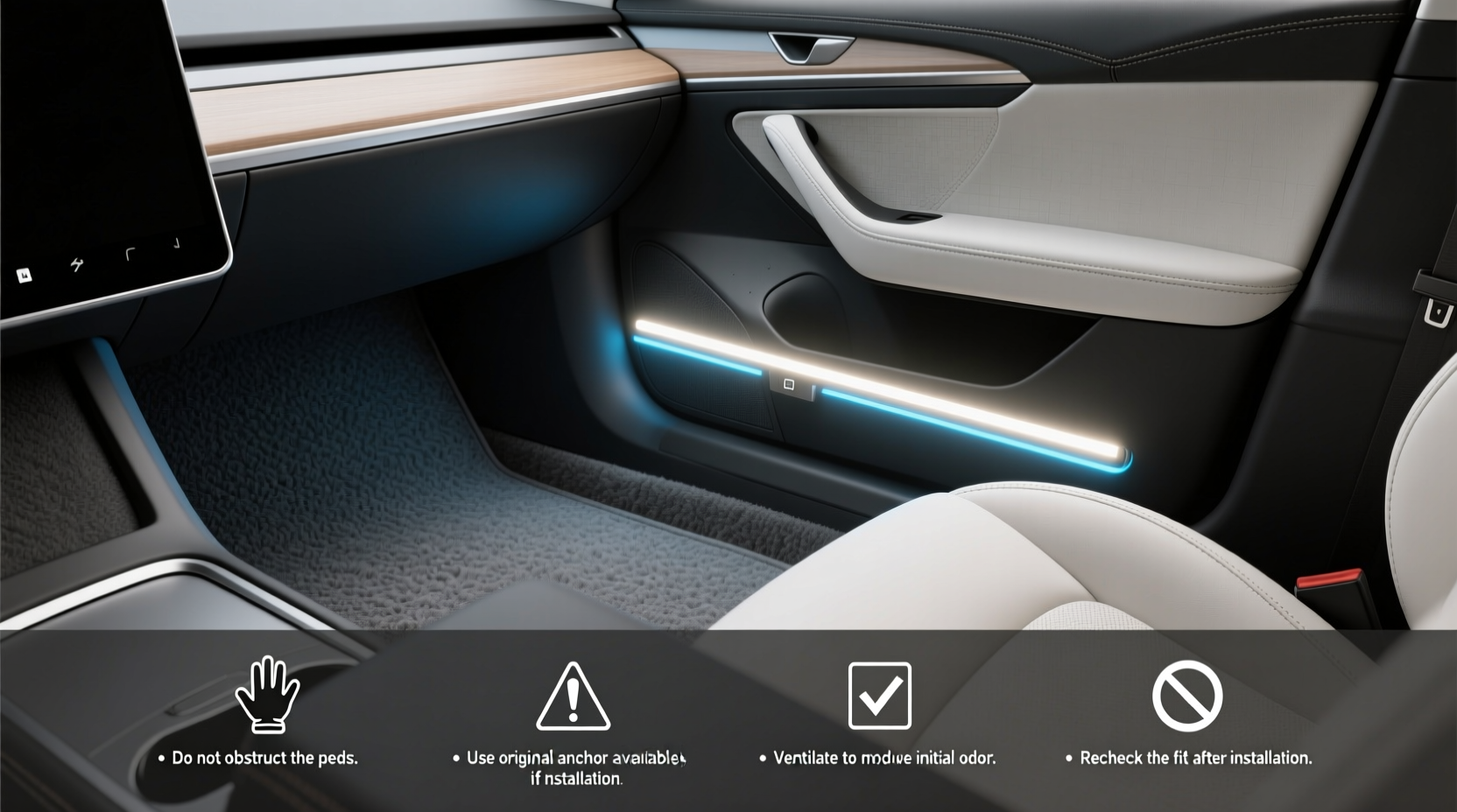 How to Choose Ambient LED Backseat Lighting Kit for Model 3
