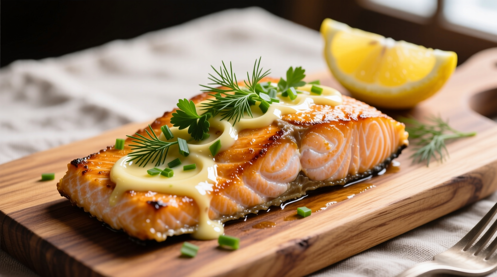 Perfectly cooked garlic butter salmon with fresh herbs