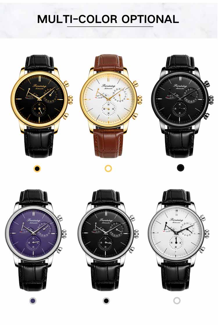 Популярные черные механические часы FORSINING 6916, футуристические часы с ремешком из искусственной кожи, водонепроницаемые, лучшие мужские ультратонкие повседневные часы