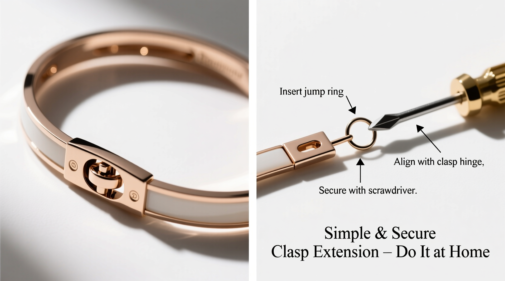 simple and secure ways to extend the clasp on your designer bracelet at home