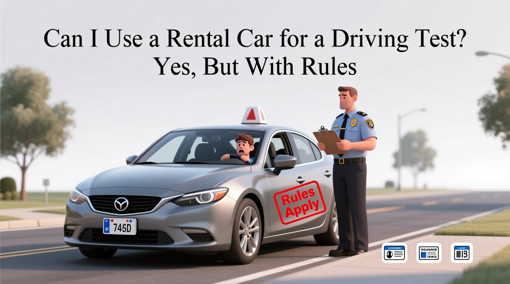 can i use a rental car for a driving test