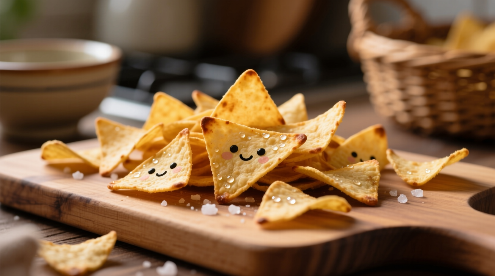 make a cute little batch of mini tortilla chips in your
