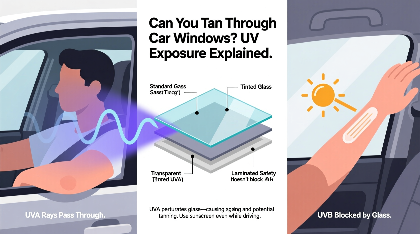 can you tan through car windows
