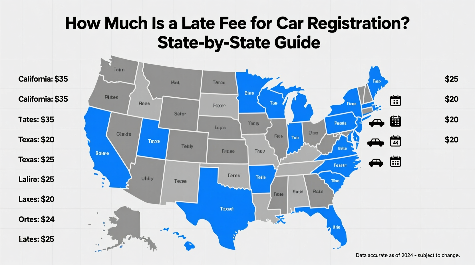 how much is a late fee for car registration