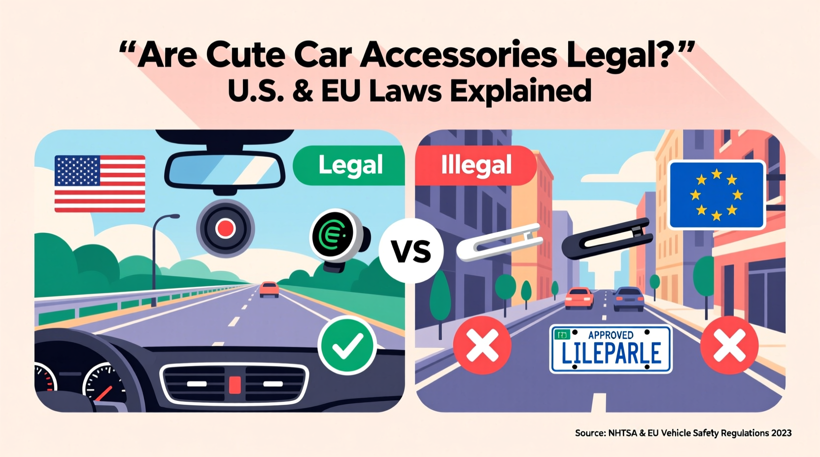 Are Cute Car Accessories Legal? U.S. & EU Laws Explained