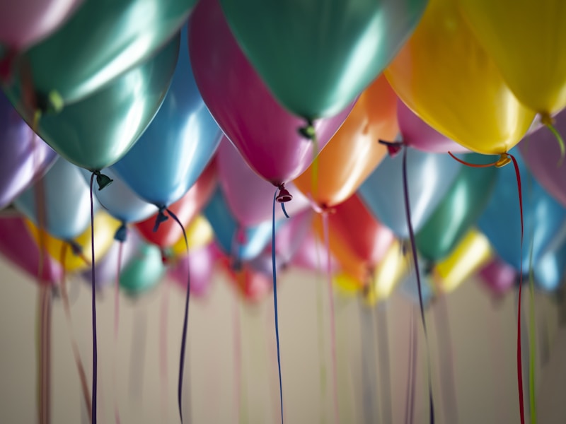 Birthday party setup with colorful decorations