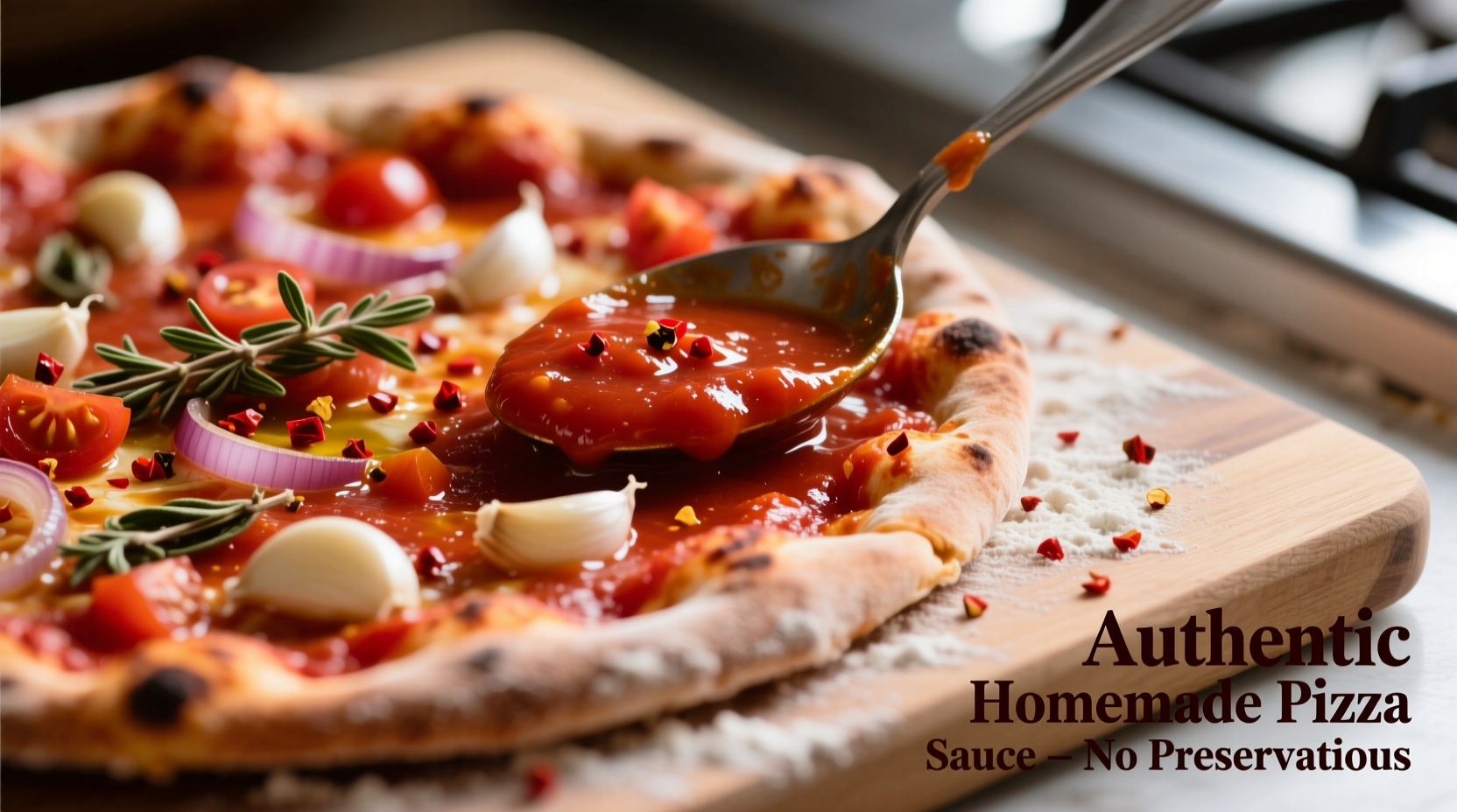 homemade pizza sauce with tomato sauce