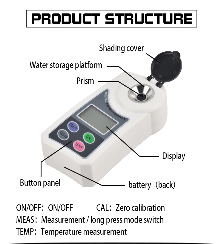 Portable digital refractometer for sugar OEM service