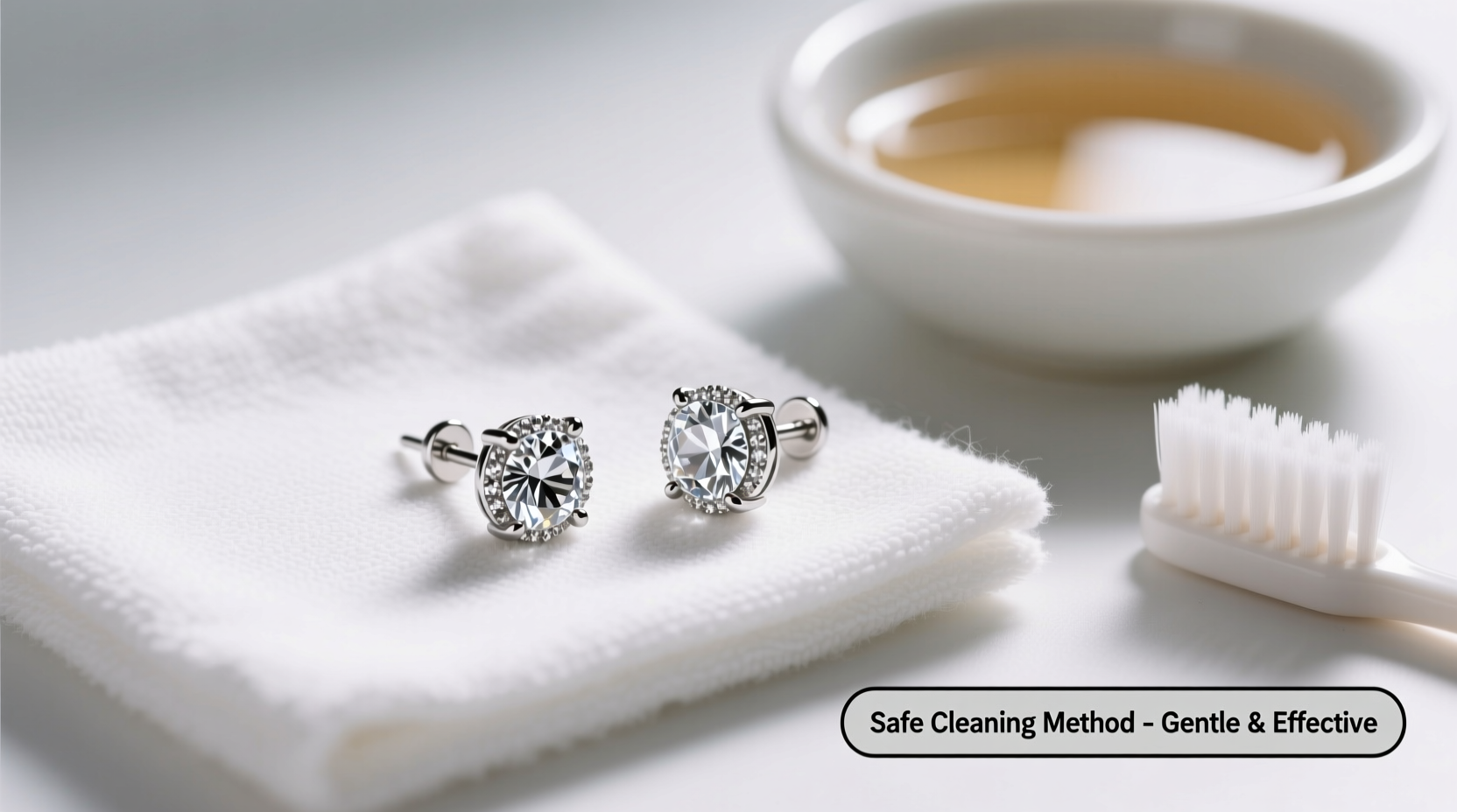 effective and gentle methods to clean silver stud earrings with zircon stones safely