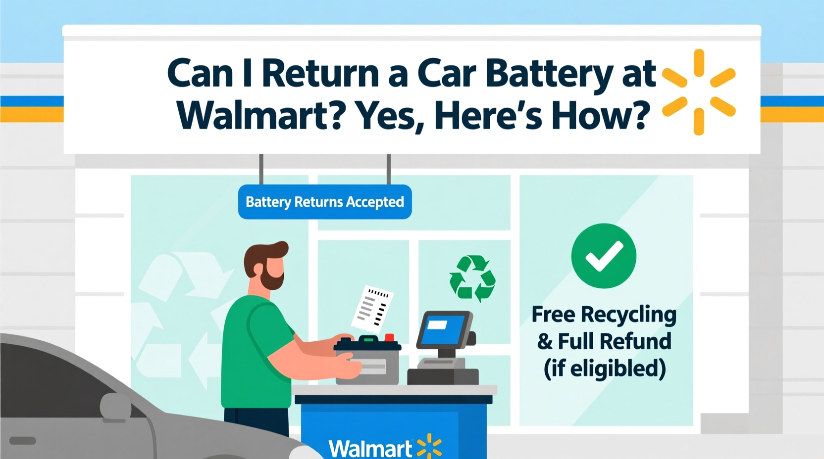 can i return a car battery at walmart
