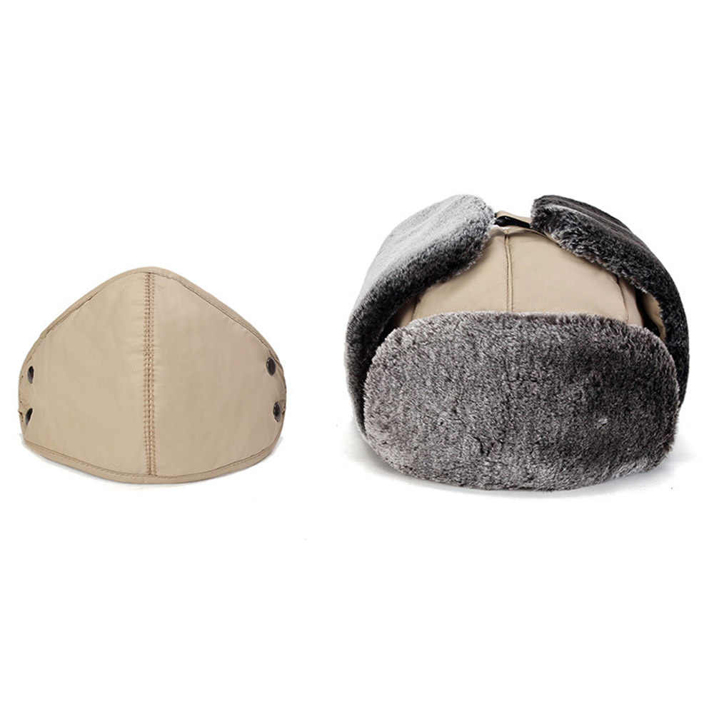 男女皆宜的冬季骑警拖pper 帽狩猎帽子 ush卡耳朵皮瓣下巴带和防风