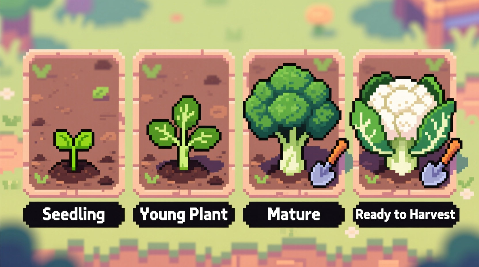 Stardew Valley cauliflower growth stages comparison