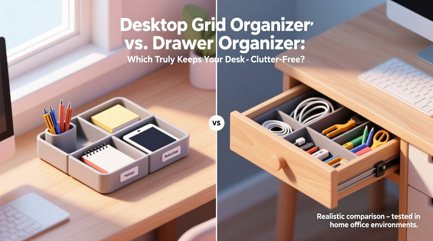 desktop grid organizer vs drawer organizer which one actually keeps your desk clutter free