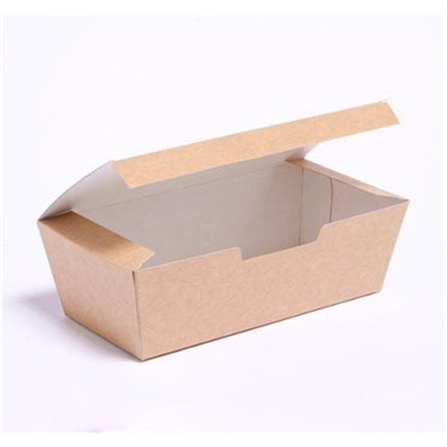 Customized Portable Fast Food Packaging Box Brown Kraft Paper Bento Box pizza box