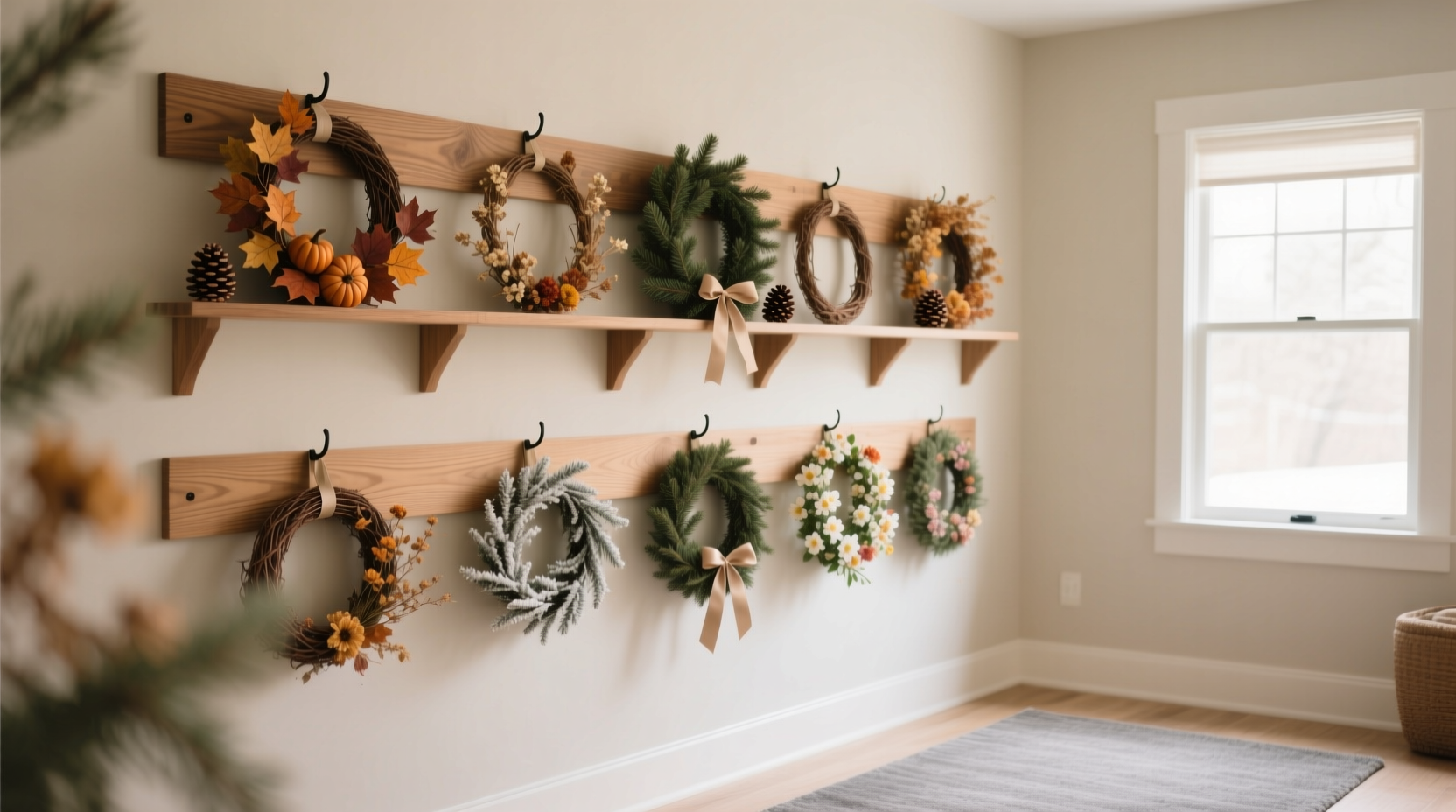how store and organize wreaths