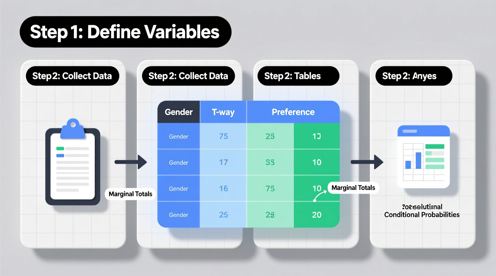 a step by step guide to making and interpreting two way tables for data analysis