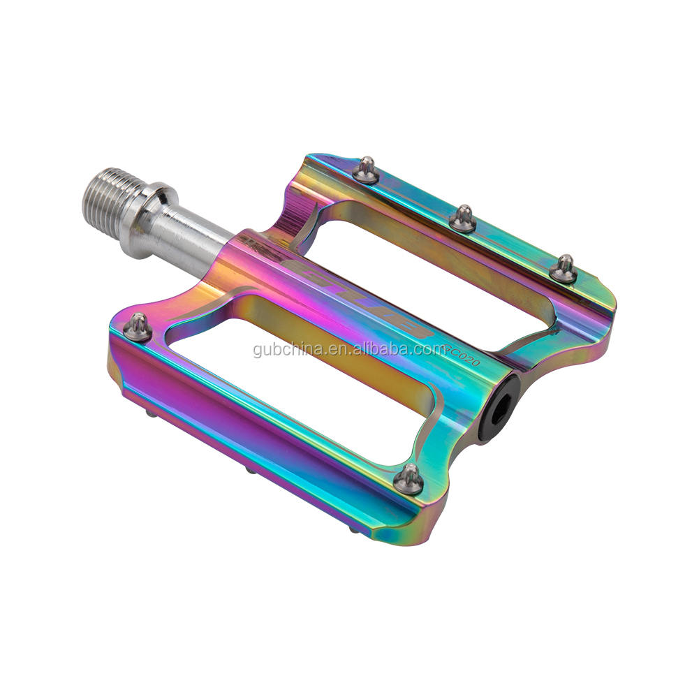GUB GC-020 Colorful MTB Ultralight Bike Bicycle Pedals Mountain Road Bike Pedal Cycling Aluminum Alloy Rainbow Pedal