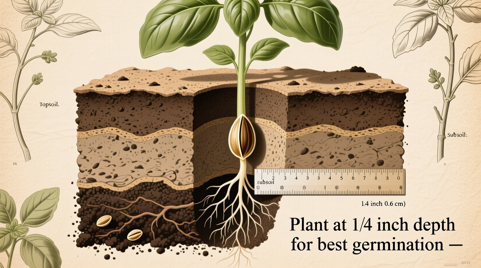 how deep to plant basil seeds