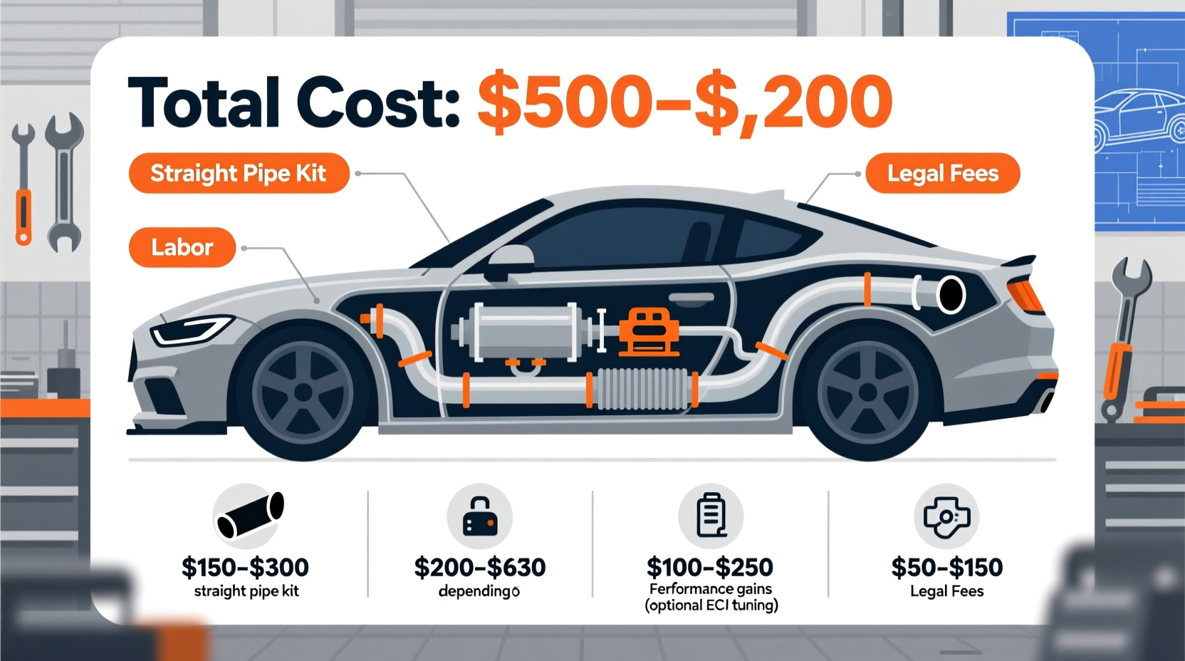 how much does it cost to straight pipe a car