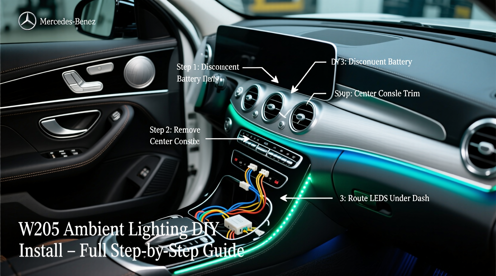 w205 ambient lighting diy install
