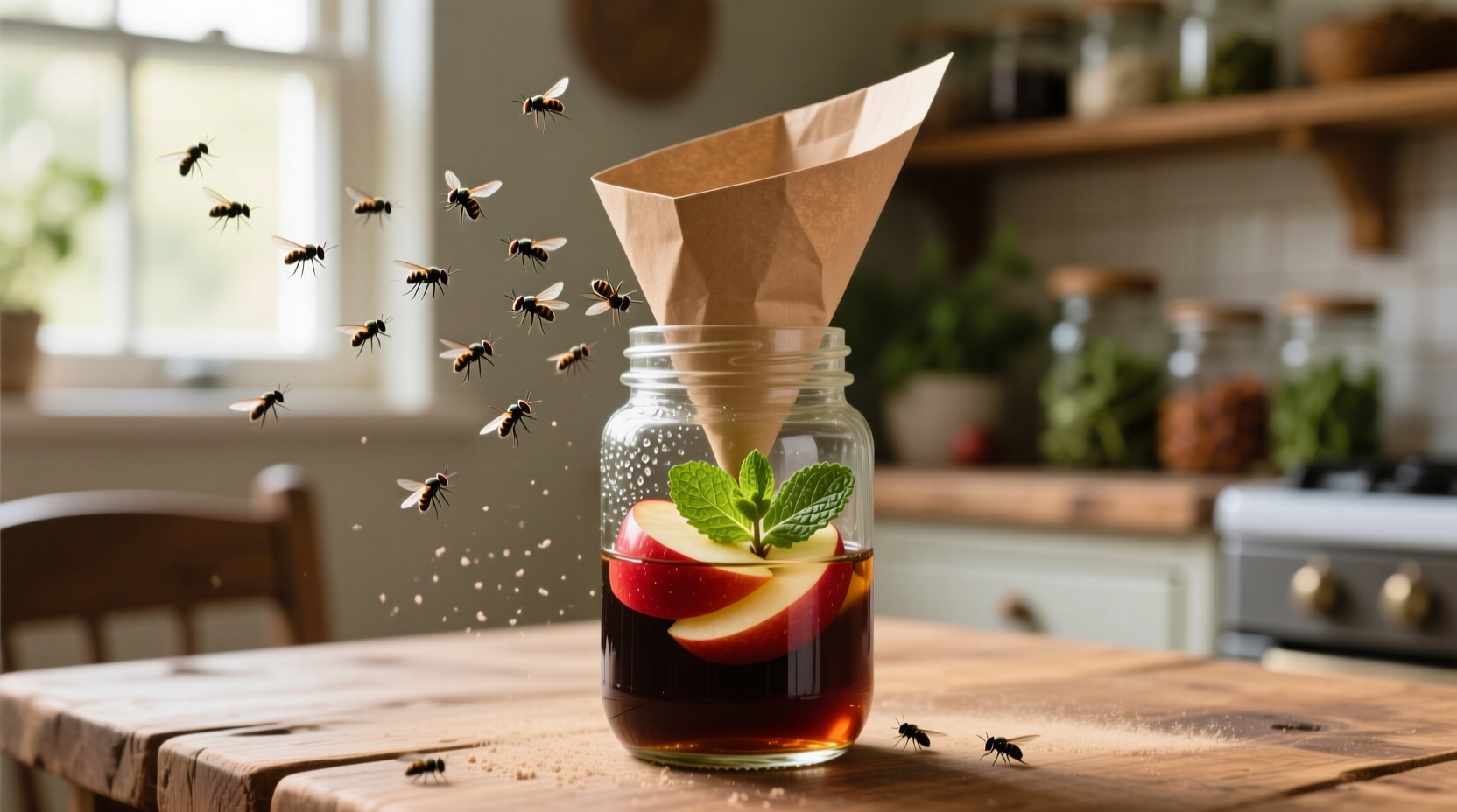 diy apple cider vinegar fruit fly trap