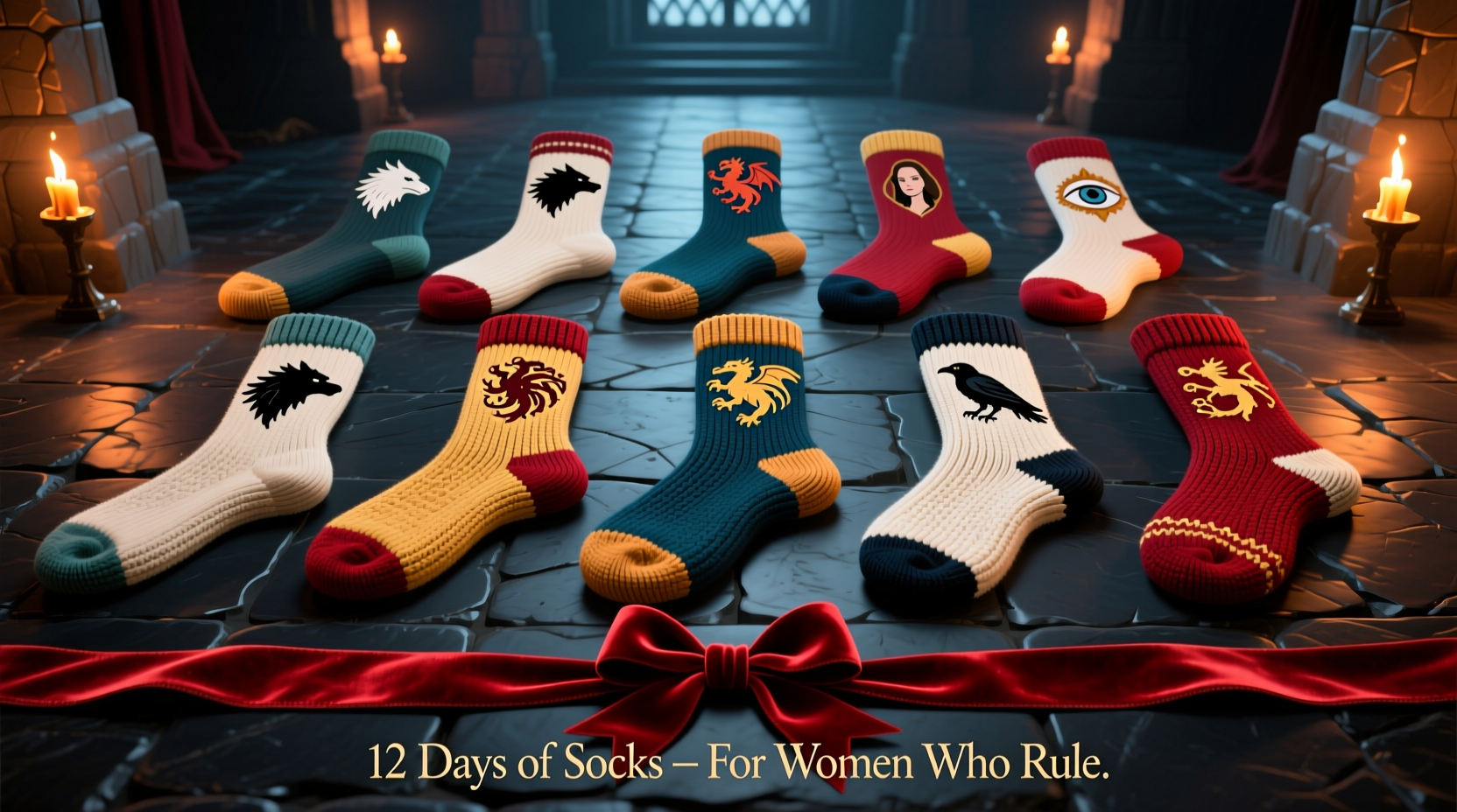 game of thrones 12 days of socks womens