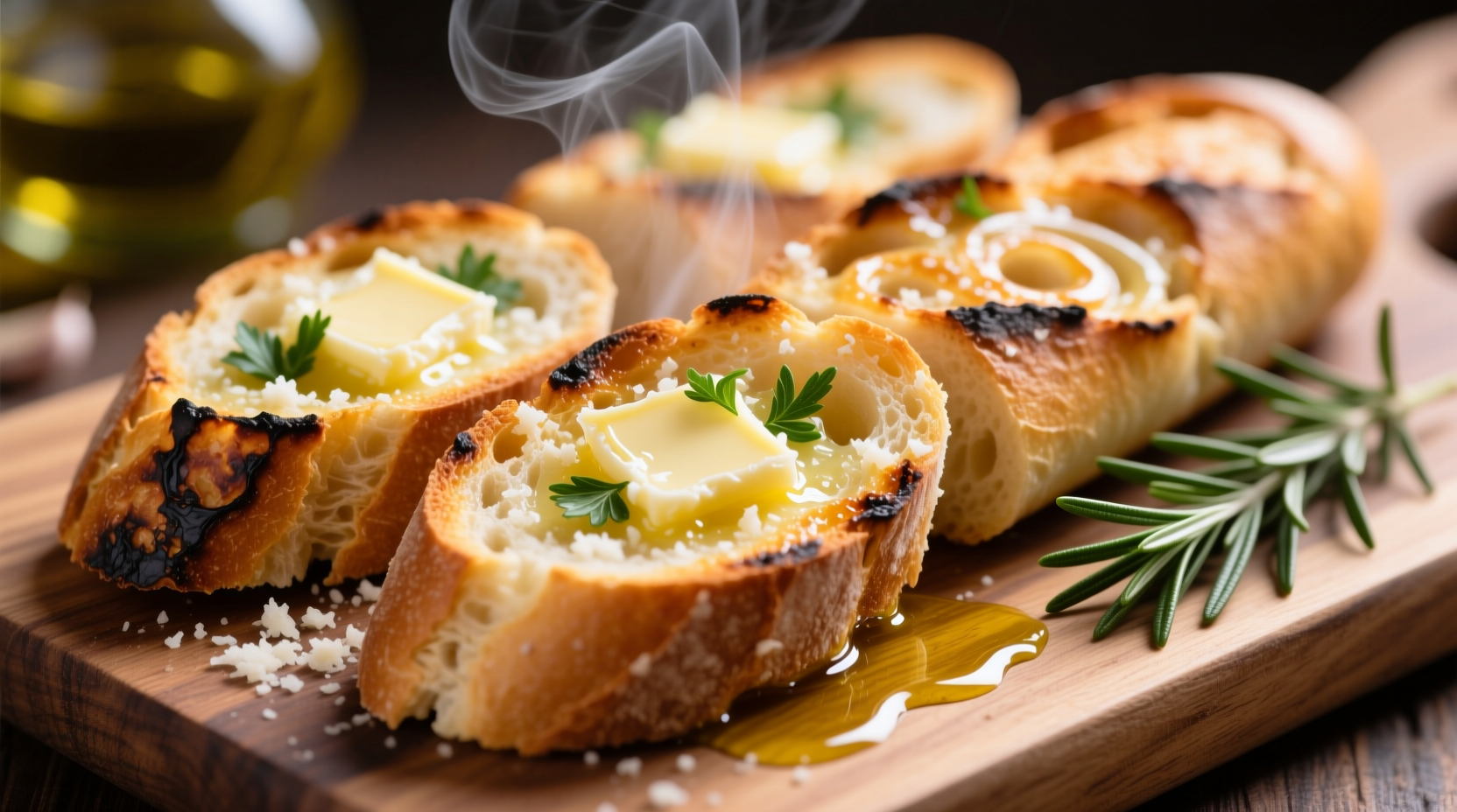 garlic bread using sliced bread