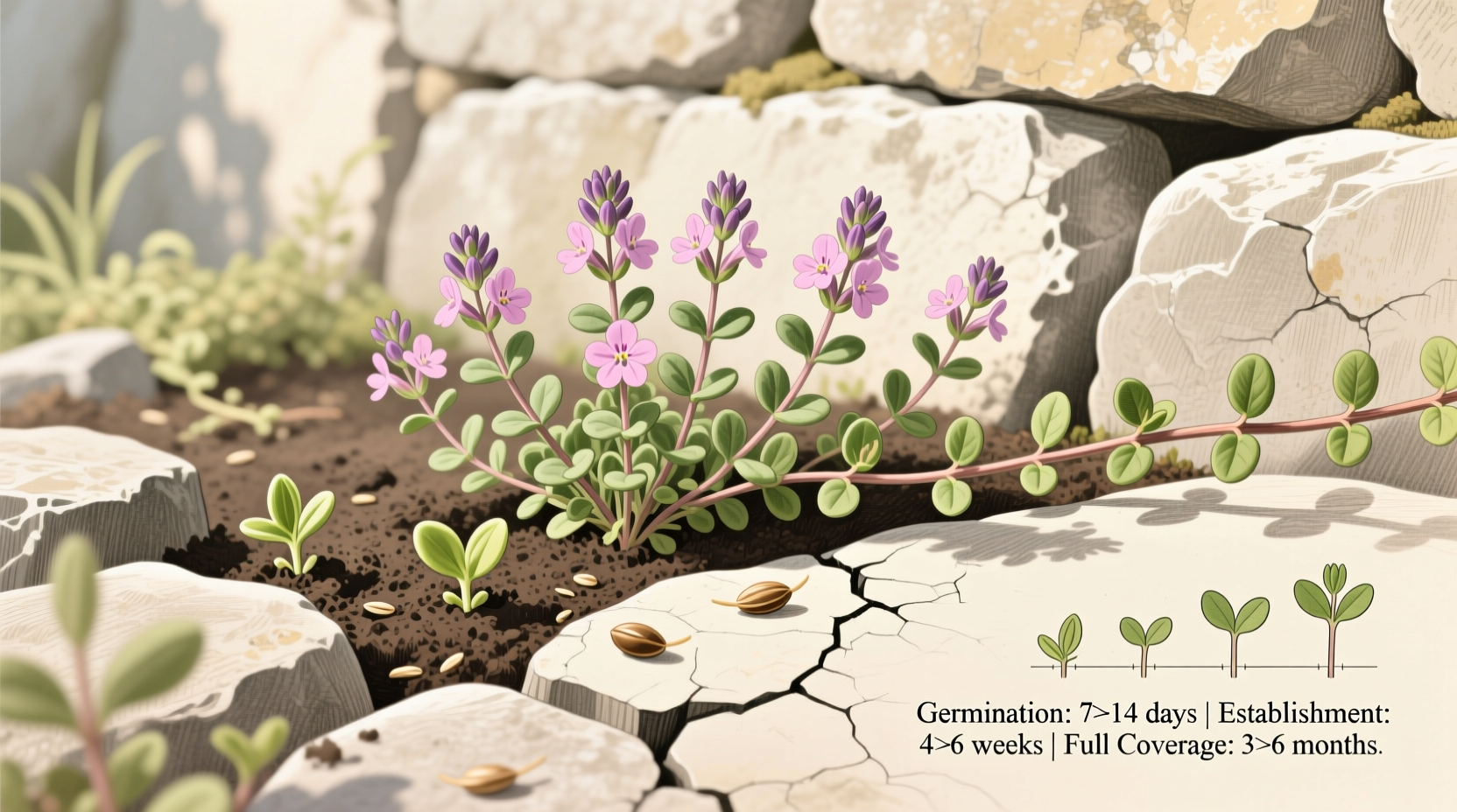 how long does it take creeping thyme to grow