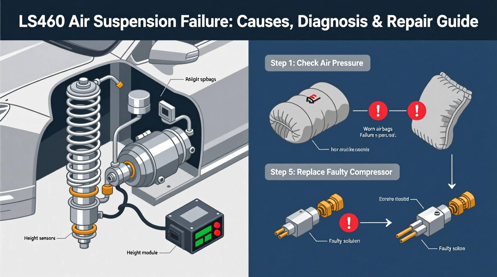 ls460 air suspension failure