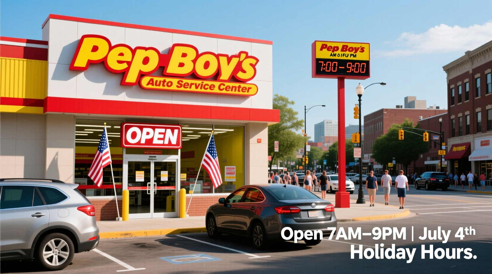 is pep boys open on 4th of july